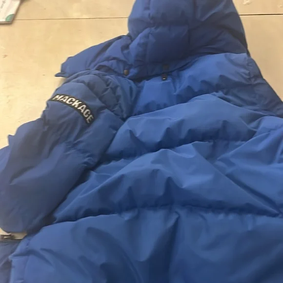 Mackage blue jacket - size 12- feather filled